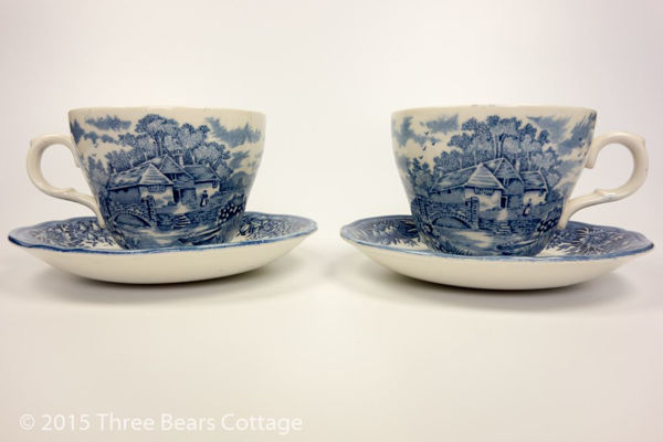 Salem China Colonial Village Cups and Saucers
