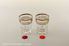 Gold Rimmed Shot Glasses with Original Box