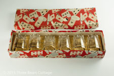 Gold Rimmed Shot Glasses with Original Box
