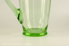 Tall Green Vaseline Glass Jug