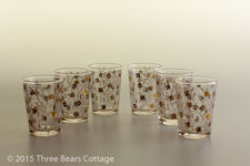 White and Gold Floral Shot Glasses