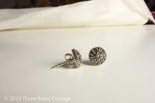 Silver Diamante Round Stud Earrings