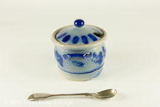 Blue and Grey Salt Glazed Pot