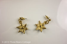 Black Enamel Flower Earrings