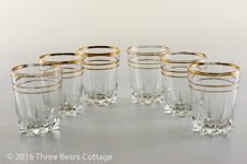Large Gold Rimmed Shot Glasses