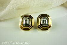 Napier Large Cut Glass Stud Earrings
