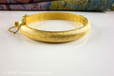 Crown Trifari Gold Coloured Textured Bangle