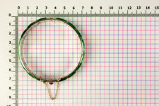 Silver and Green Basse Taille Enamel Bangle