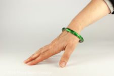 Silver and Green Basse Taille Enamel Bangle