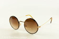 Linda Farrow Round Tortoiseshell Sunglasses