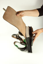 Black Leather Military Messenger Bag