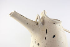 Large Grey and White Studio Pottery Teapot