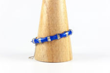 Silver and Blue Basse Taille Enamel Bangle