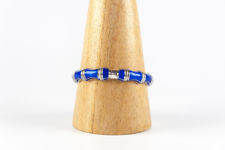 Silver and Blue Basse Taille Enamel Bangle