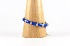 Silver and Blue Basse Taille Enamel Bangle