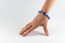 Silver and Blue Basse Taille Enamel Bangle