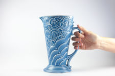 Wade Tall Blue Art Deco Vase
