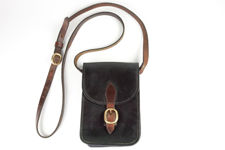 Small Black Leather Shoulder Cartridge Bag