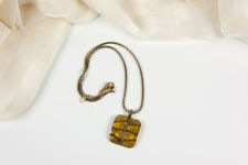 Monet Square Pendant Shell Necklace