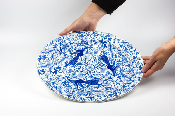 Royal Crown Derby "Derby Peacock Blue" Oval Platter