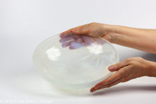 G Vallon Cherries Opalescent Glass Bowl