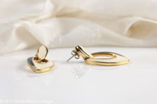 Trifari Blue and Cream Enamel Earrings