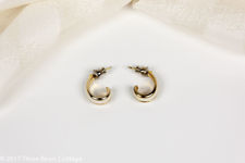 White Enamel Half Hoop Earrings
