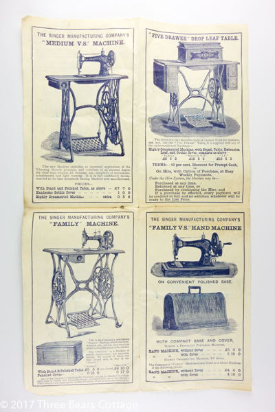 Framed Singer's Sewing Machines Pamphlet From 1891 at 3bc Vintage Shop
