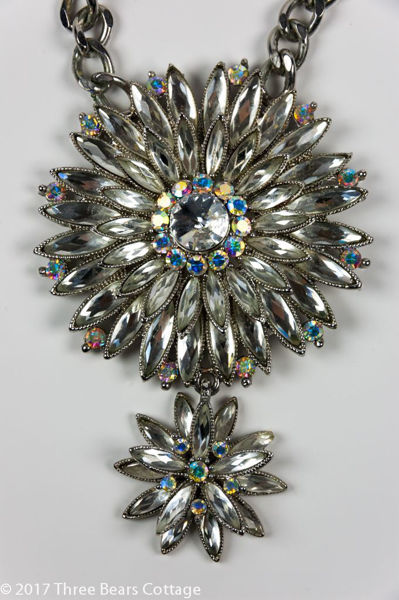 Butler & Wilson Crystal Flower Pendant Necklace