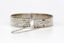 Slender Sterling Silver Bangle with Floral Engraving and Rope Edging