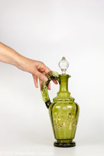 Victorian Hand Made Green Glass Claret Jug