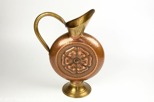 Dinant Hammered Copper and Brass Flagon