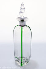 Ollivant & Botsford Silver Mounted Green Trailed Glass Decanter