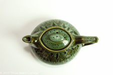 Fosters Pottery Green Honeycomb Drip Glaze Teapot