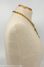 Monet Green Enamel Bib Necklace