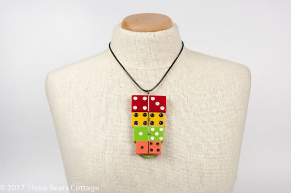Bakelite Domino Pendant Necklace