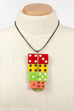 Bakelite Domino Pendant Necklace