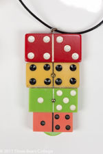 Bakelite Domino Pendant Necklace