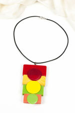 Bakelite Domino Pendant Necklace