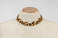 Coro Amber Crystal Flower Necklace