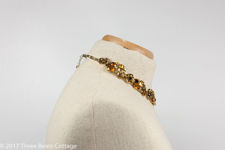 Coro Amber Crystal Flower Necklace