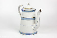 Etoile Pale Blue and White Enamel Coffee Pot