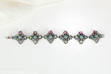 Turquoise and Aurora Borealis Crystal Bracelet