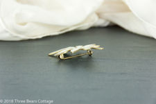 Aksel Holmsen Vermeil Sterling Silver White Enameled Flower Brooch