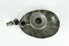Pewter Chamberstick with Owl Match Holder