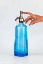 J Larquie Bordeaux Blue Glass Soda Siphon