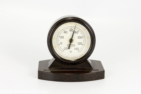 Rototherm Brown Bakelite Dual Scale Desk Thermometer
