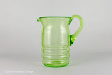 Small Green Vaseline Glass Jug