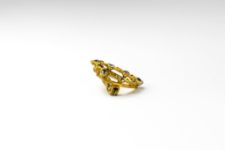 Gold Plated Heart Brooch with Crystal Pendant