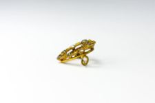 Gold Plated Heart Brooch with Crystal Pendant